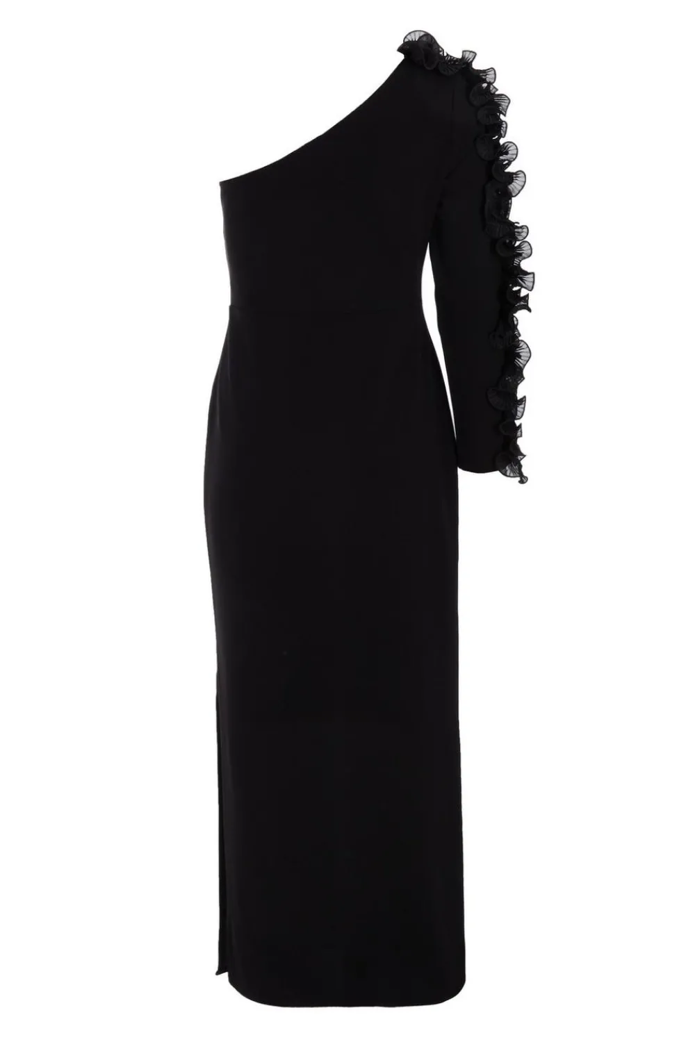 Quiz Prom Dresses|Prom & Ball>Petite Black Frill One Shoulder Maxi Dress