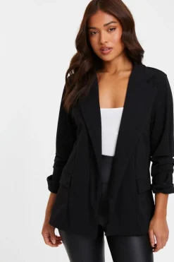 Quiz Workwear|Jackets & Coats>Petite Ruched Sleeve Blazer
