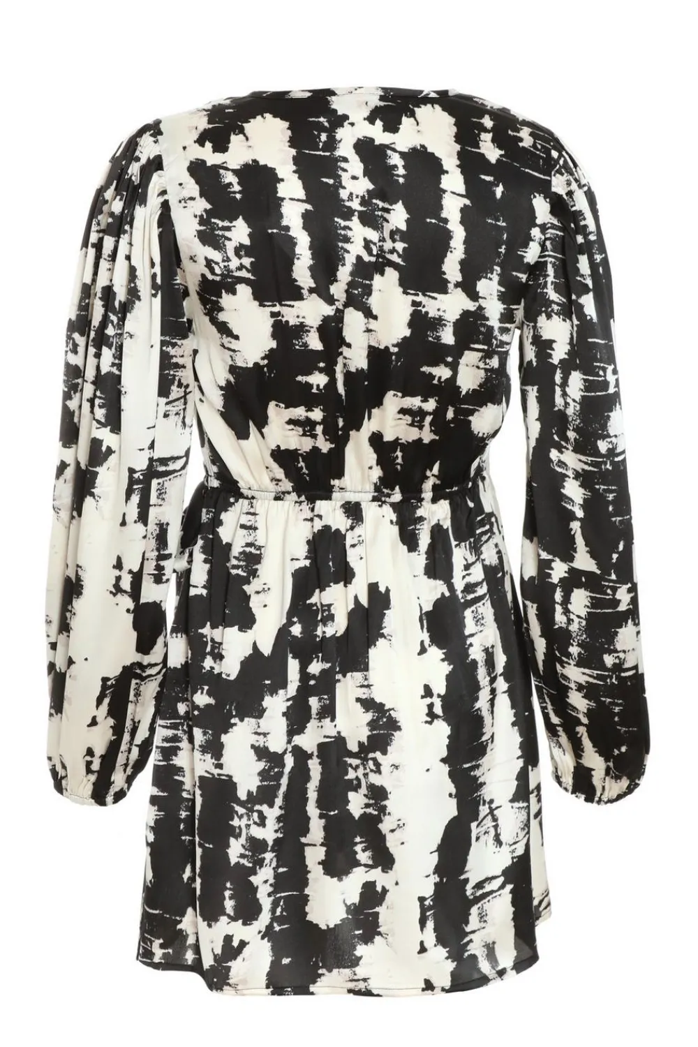 Quiz Wrap Dresses|Satin Dresses>Petite Black Satin Marble Print Wrap Dress