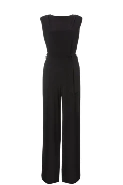 Quiz Going Out Jumpsuits|Evening Jumpsuits>Petite Black Tie Waist Jumpsuit
