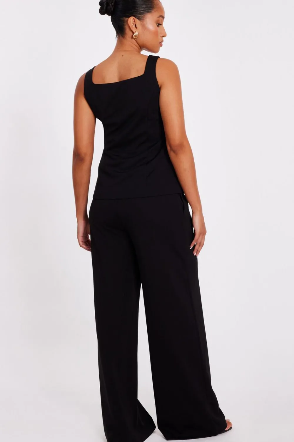 Quiz Day At The Races|Christening Guest>Petite Black Wide Leg Trousers