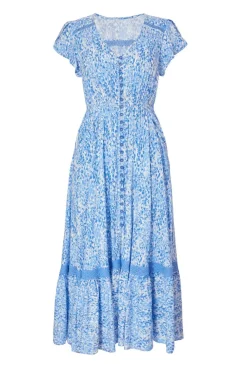Quiz Summer Clothes|Holiday>Petite Blue Animal Print Midaxi Dress
