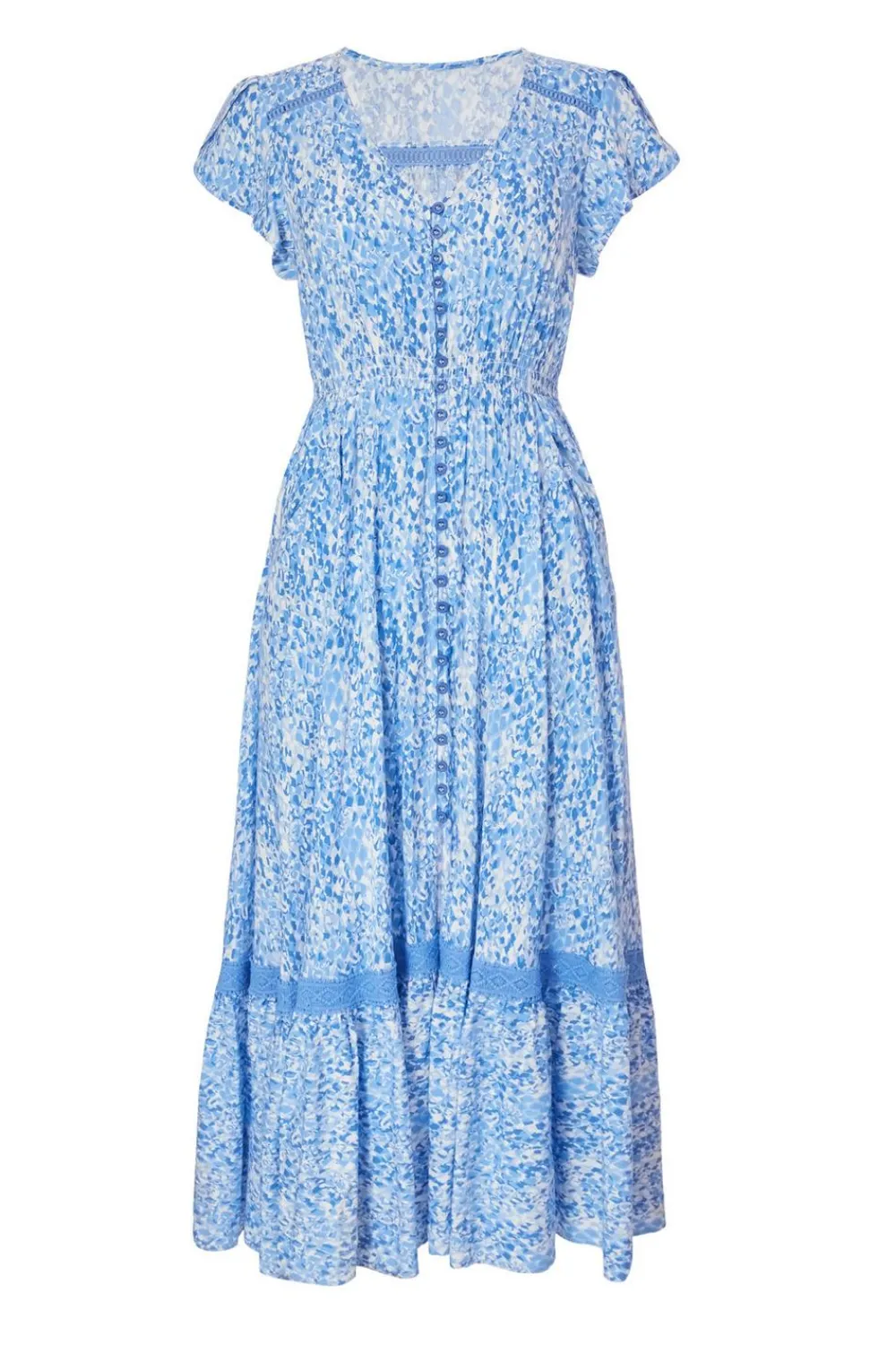 Quiz Summer Clothes|Holiday>Petite Blue Animal Print Midaxi Dress
