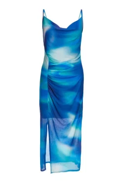 Quiz Summer Clothes|Holiday>Petite Blue Cowl Neck Midi Dress