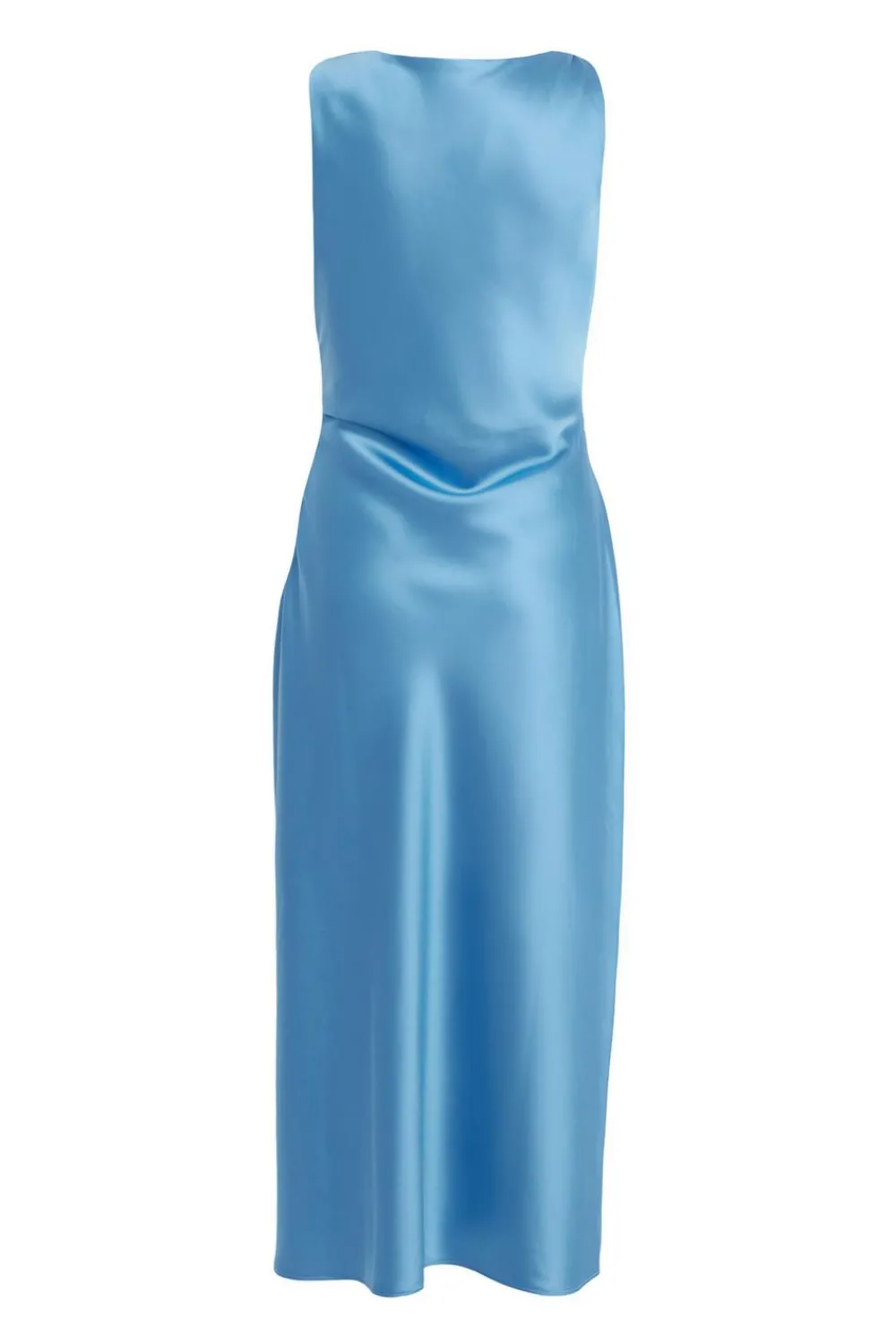 Quiz Day At The Races|Christening Guest>Petite Blue Satin Ruched Midaxi Dress
