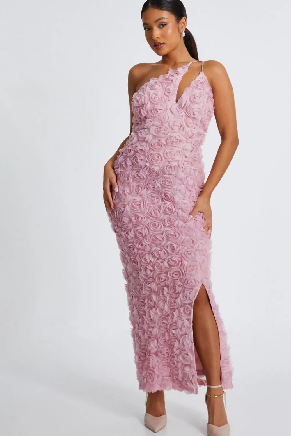 Quiz Prom Dresses|Prom & Ball>Petite One Shoulder Floral Maxi Dress