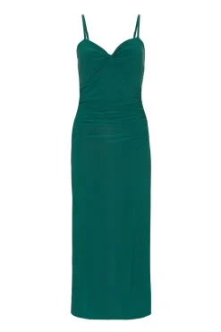 Quiz Day At The Races|Christening Guest>Petite Bottle Green Knot Detail Midaxi Dress