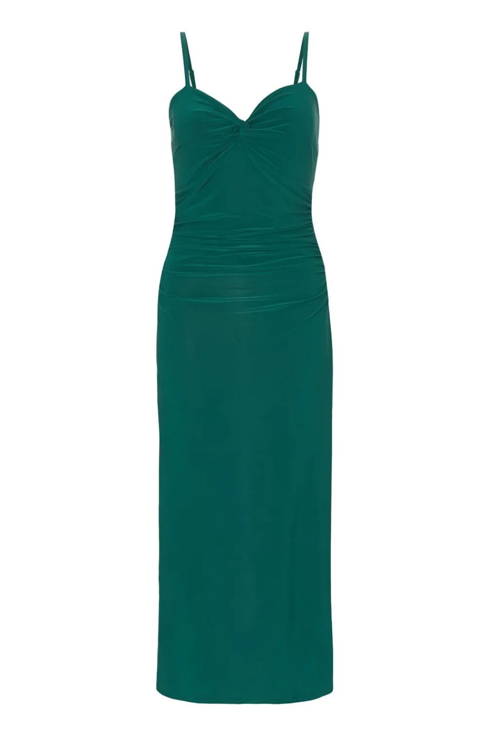 Quiz Day At The Races|Christening Guest>Petite Bottle Green Knot Detail Midaxi Dress
