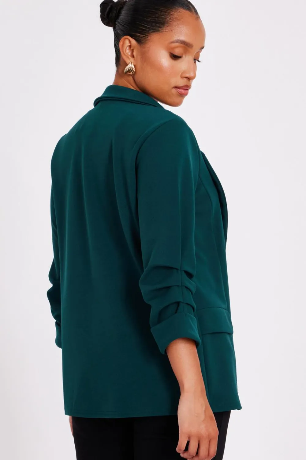 Quiz Workwear|Modest>Petite Ruched Sleeve Blazer