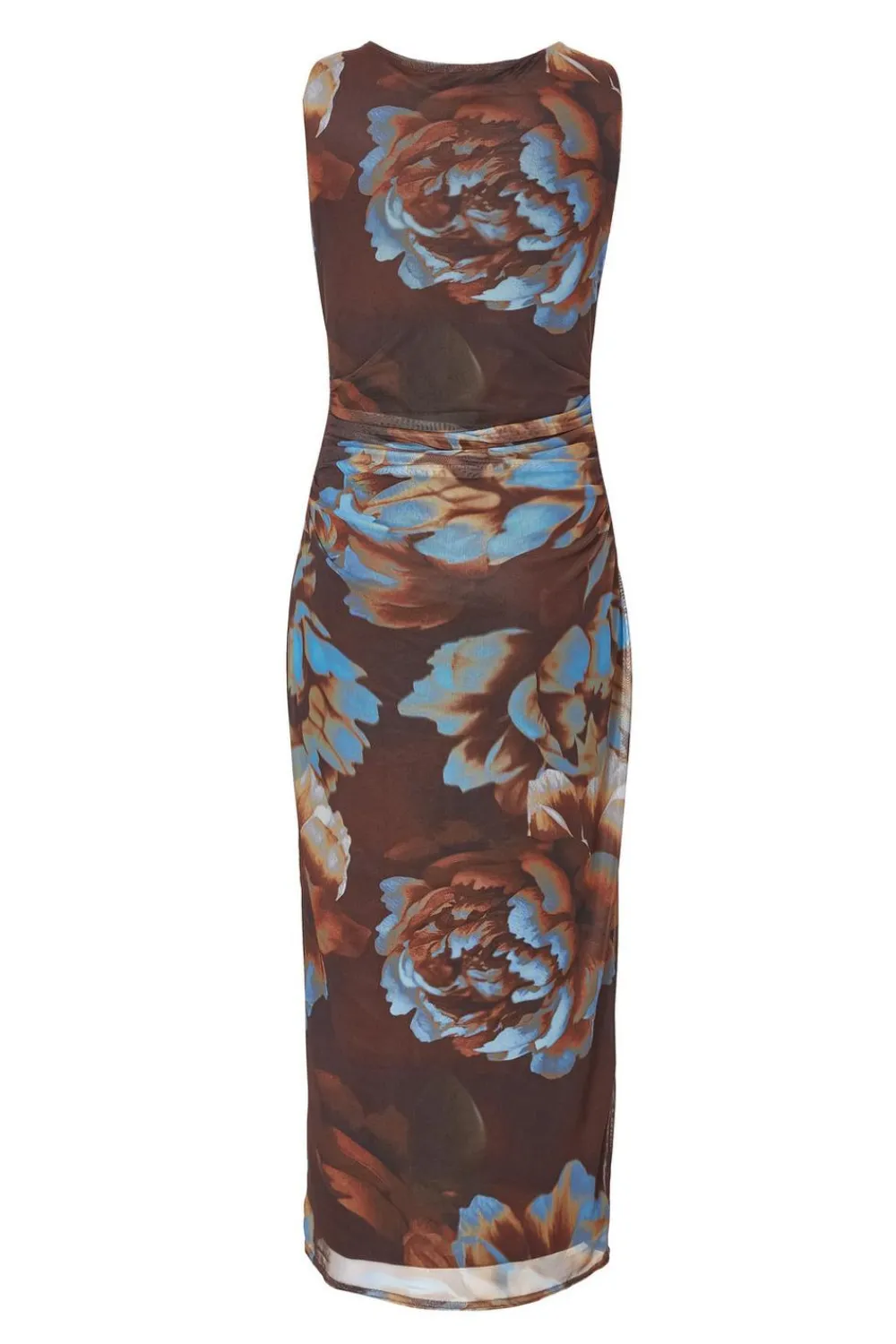 Quiz Going Out|Florals>Petite Brown Floral Mesh Midaxi Dress