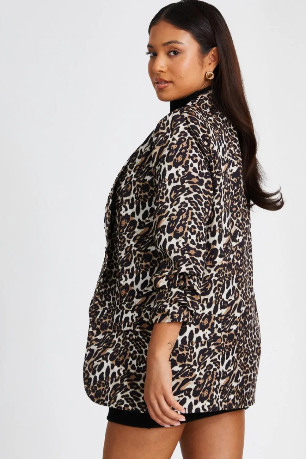 Quiz Workwear|Modest>Petite Brown Leopard Print Blazer