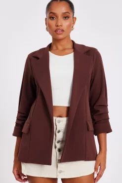 Quiz Workwear|Modest>Petite Ruched Sleeve Blazer