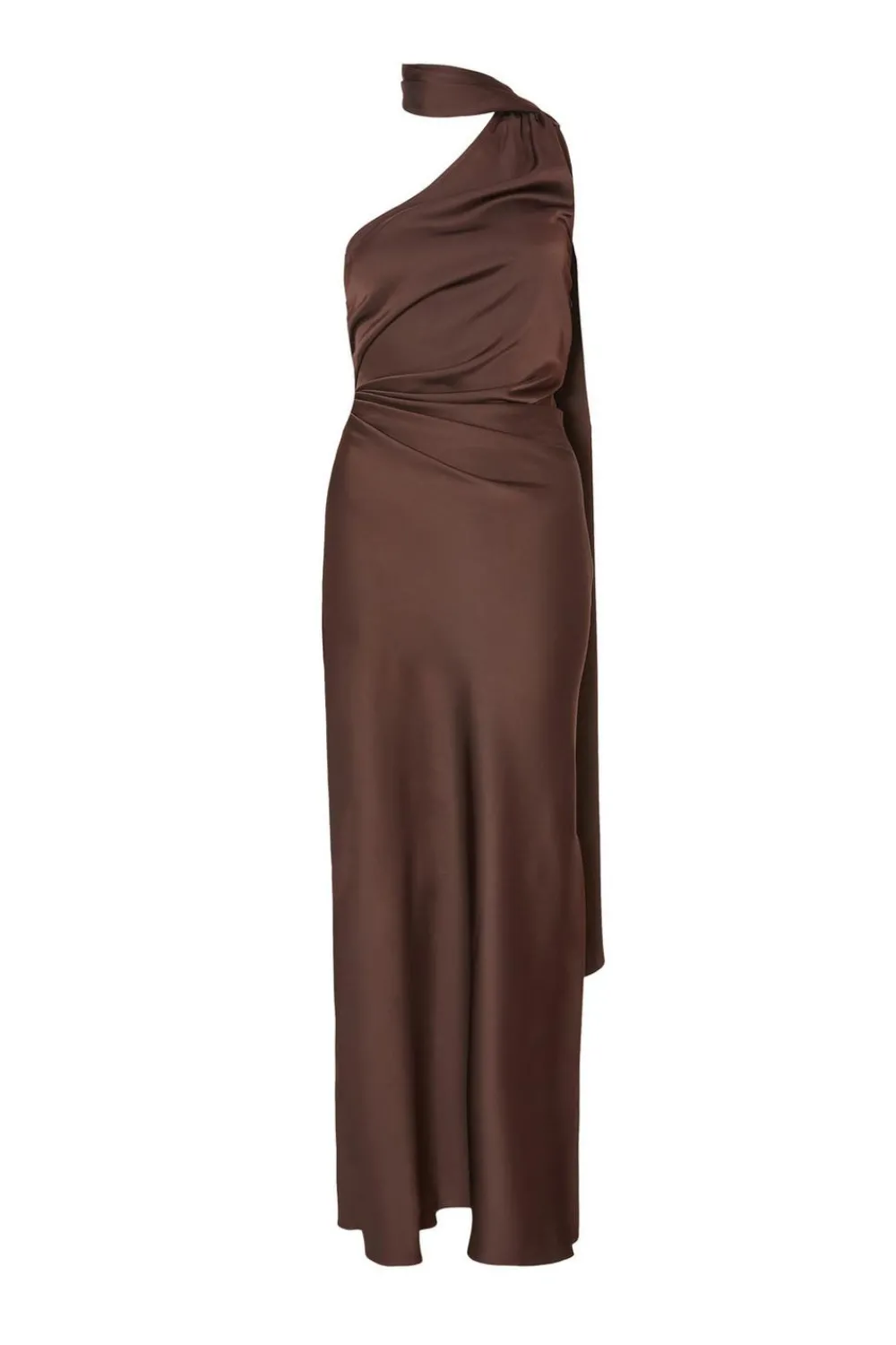 Quiz Prom Dresses|Prom & Ball>Petite Brown Satin Wrap Neck Maxi Dress
