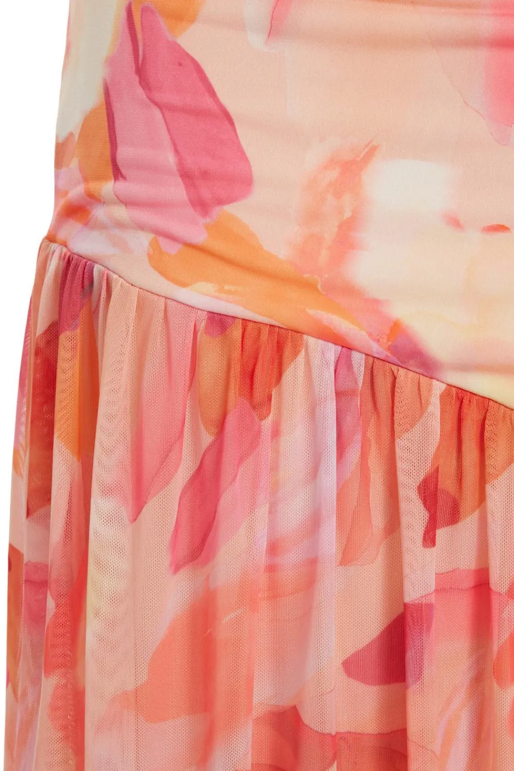 Quiz Day At The Races|Summer Clothes>Petite Coral Mesh Floral Midaxi Dress