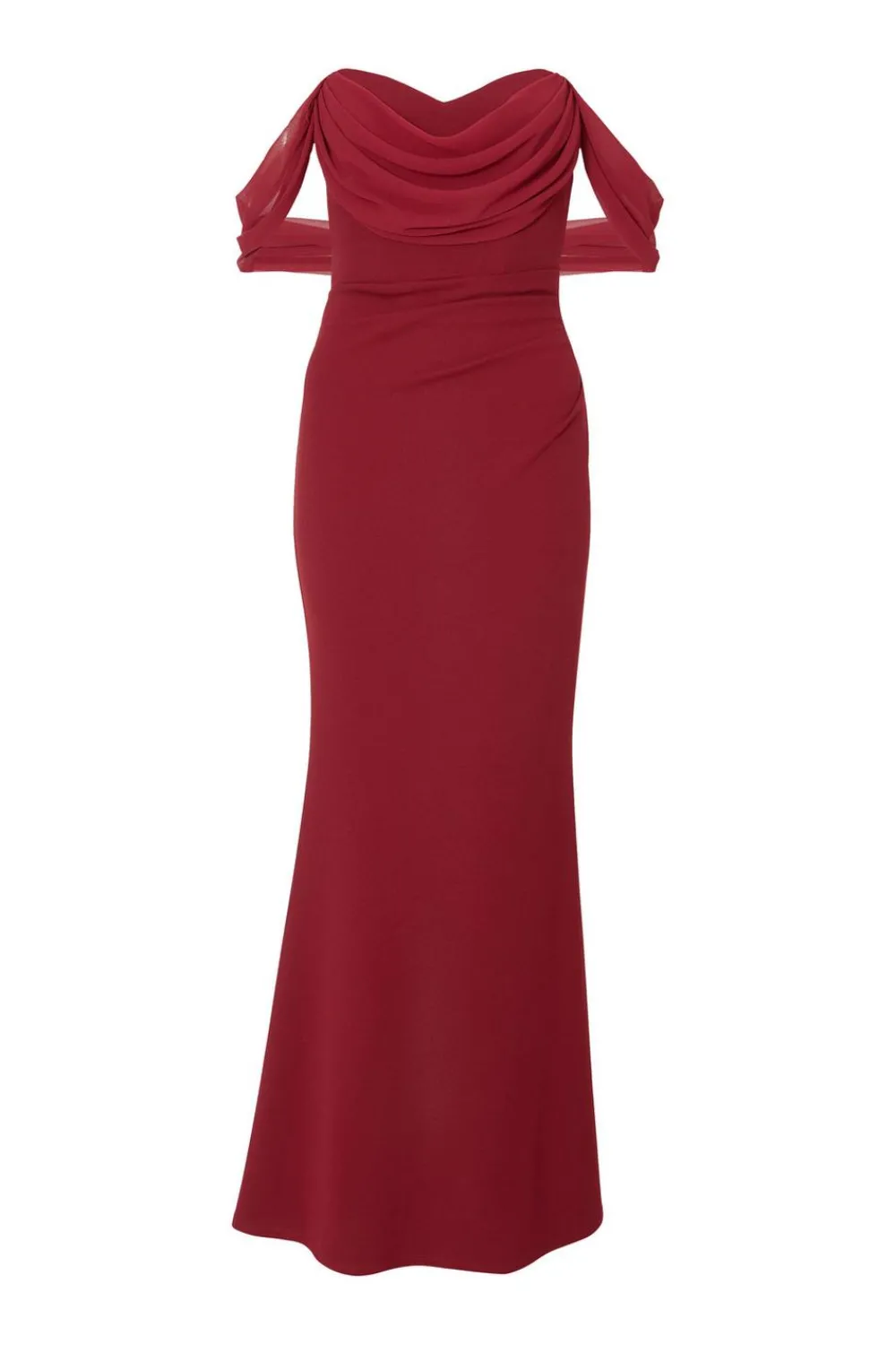 Quiz Prom Dresses|Prom & Ball>Petite Dark Red Chiffon Bardot Maxi Dress