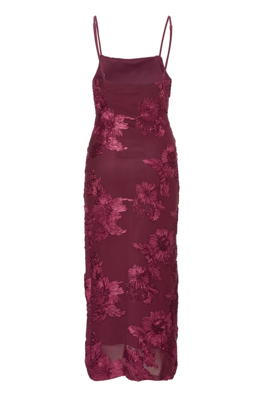 Quiz Day At The Races|Christening Guest>Petite Dark Red Floral Applique Midaxi Dress