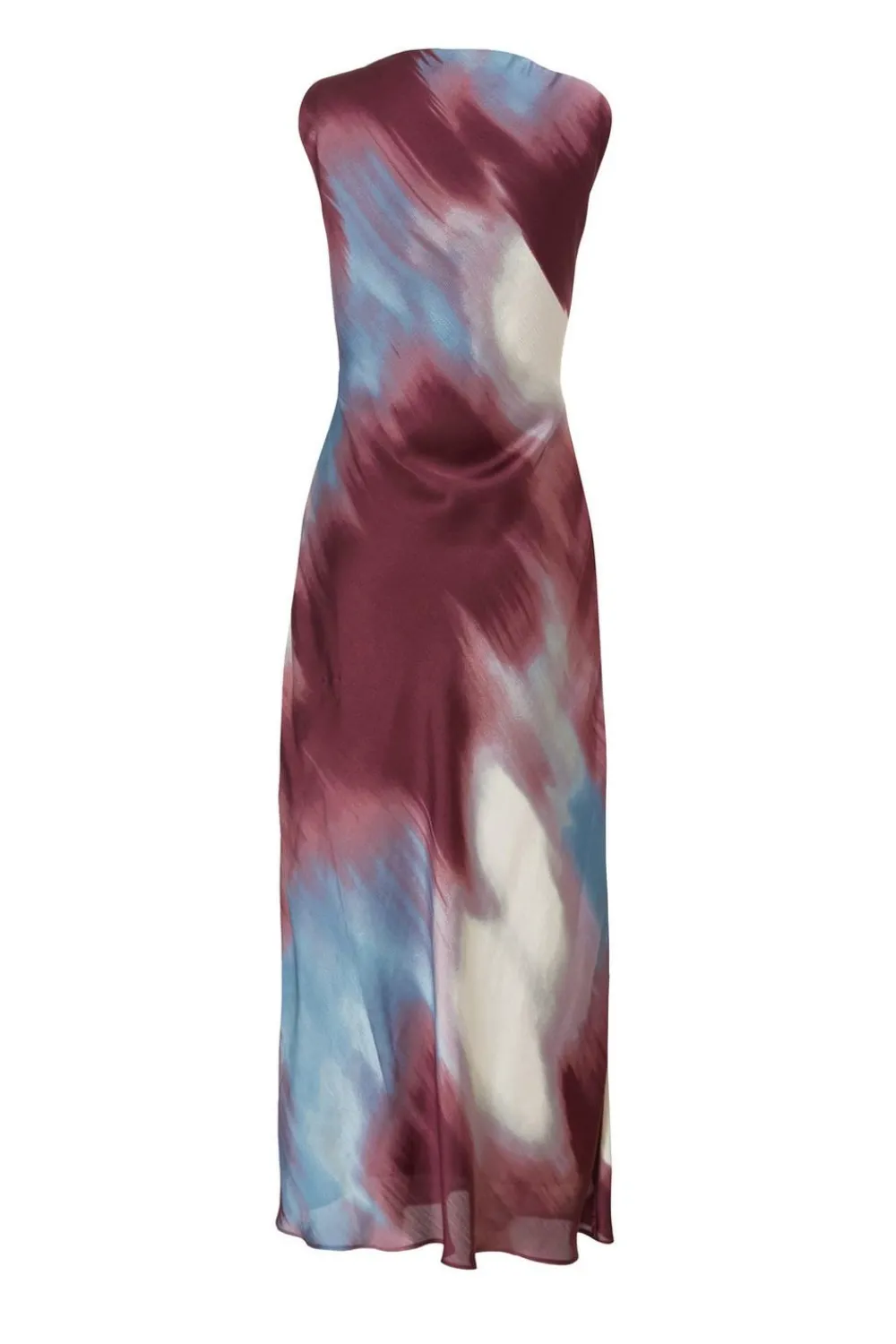 Quiz Day At The Races|Christening Guest>Petite Dark Red Satin Printed Midaxi Dress