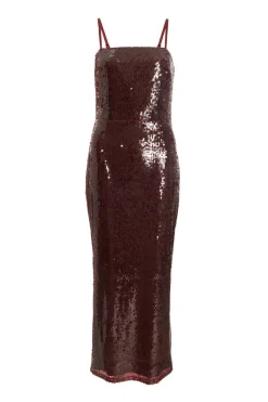 Quiz Evening Dresses|Trending: Red>Petite Dark Red Sequin Midaxi Dress
