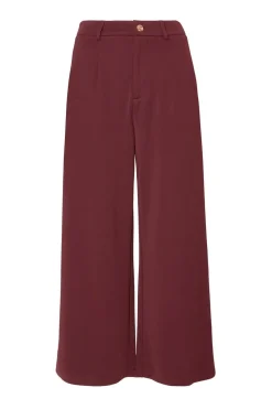Quiz Workwear|Trousers>Petite Dark Red Wide Leg Trousers