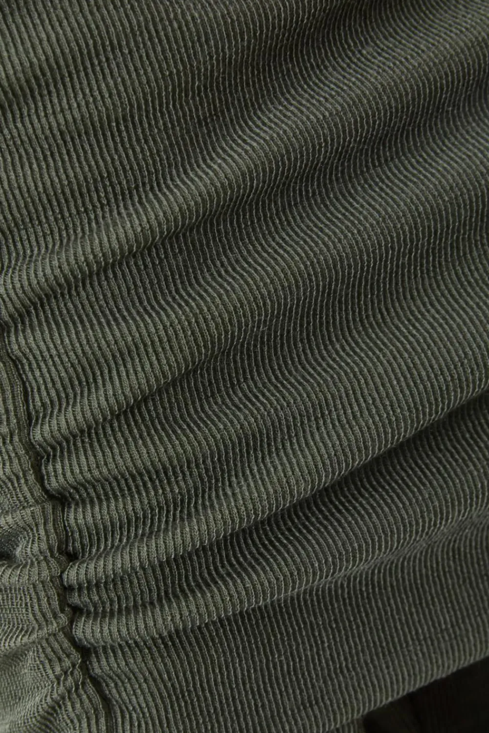 Quiz Going Out|Knitwear>Petite Khaki Ribbed Bardot Midi Dress