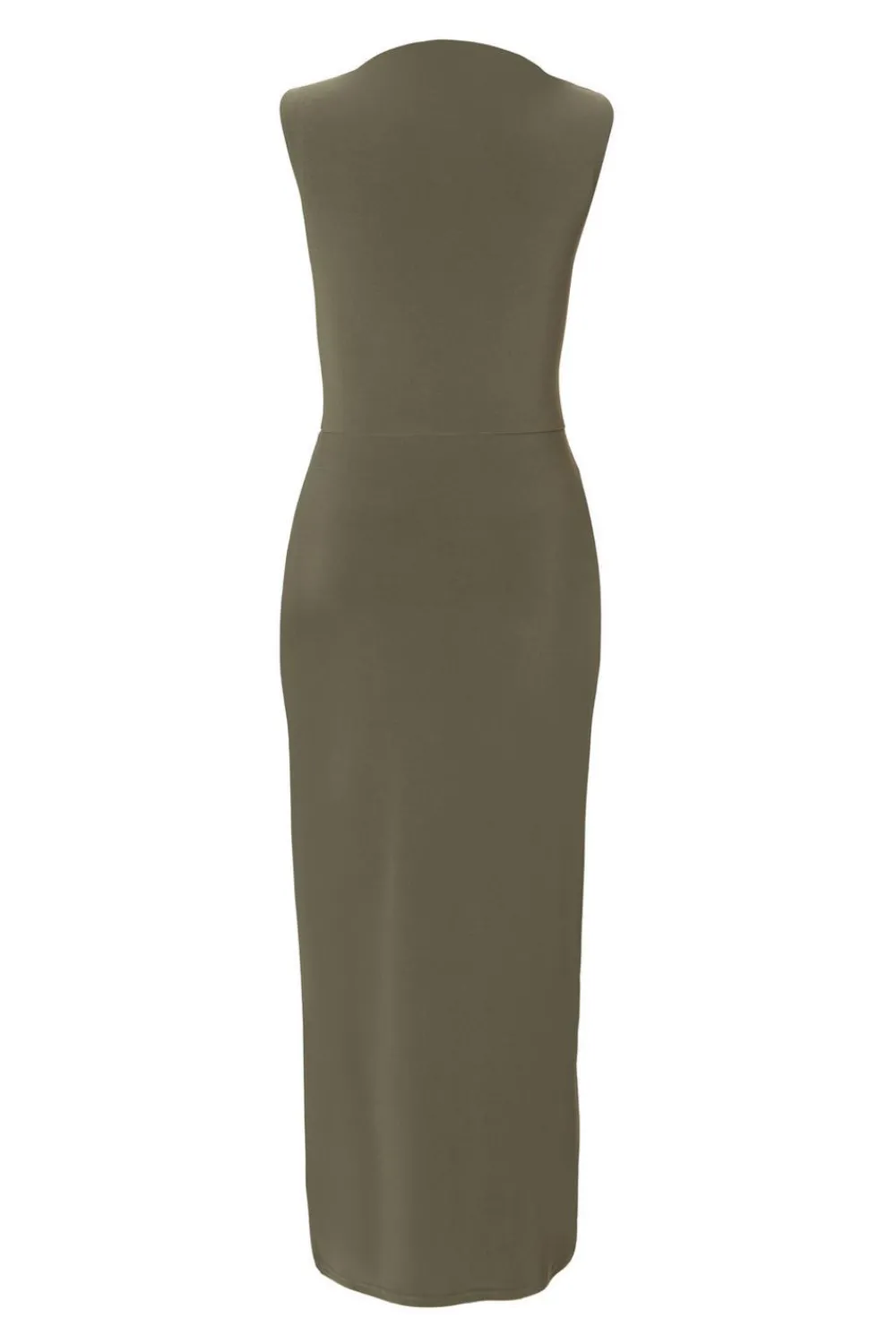 Quiz Day At The Races|Christening Guest>Petite Khaki Ruched Bodycon Midaxi Dress