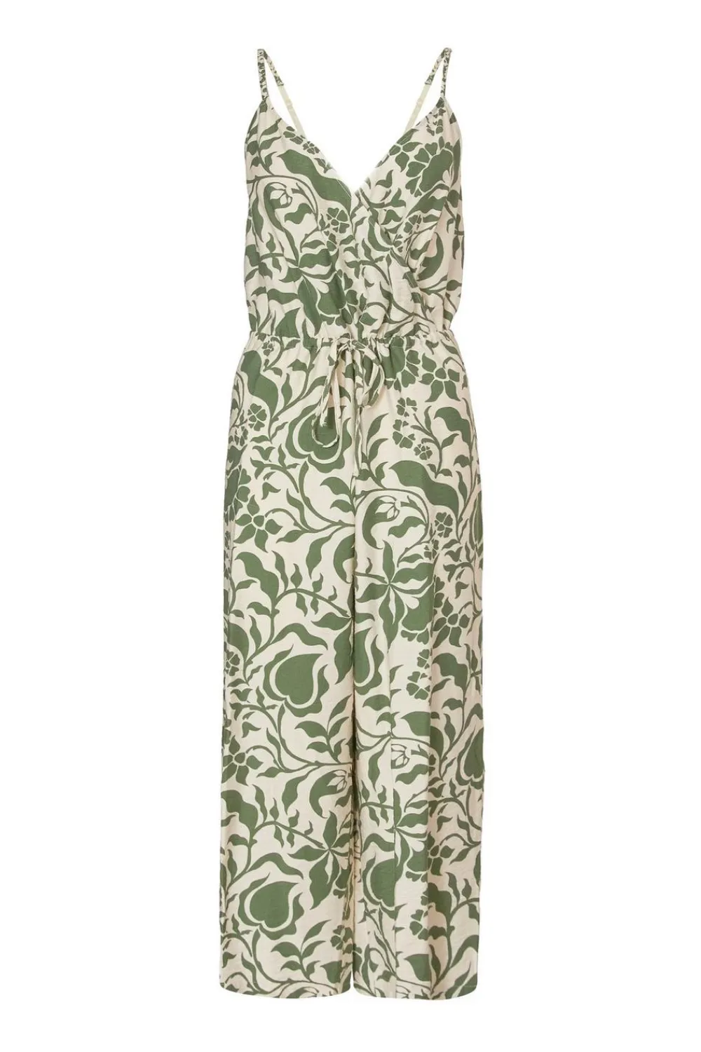 Quiz Summer Jumpsuits|Summer Clothes>Petite Khaki Tropical Print Jumpsuit