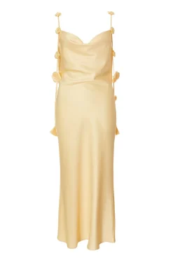 Quiz Day At The Races|Christening Guest>Petite Lemon Satin Midaxi Dress