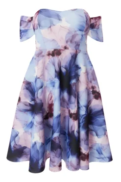 Quiz Day At The Races|Florals>Petite Light Blue Floral Skater Dress