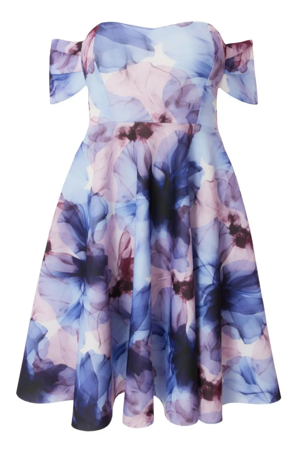 Quiz Day At The Races|Florals>Petite Light Blue Floral Skater Dress