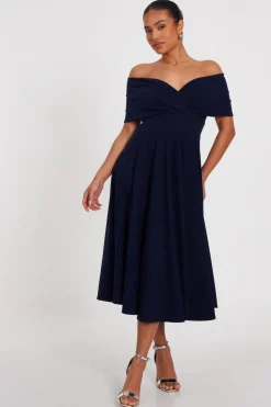 Quiz Evening Dresses|Christening Guest>Petite Bardot Midi Dress