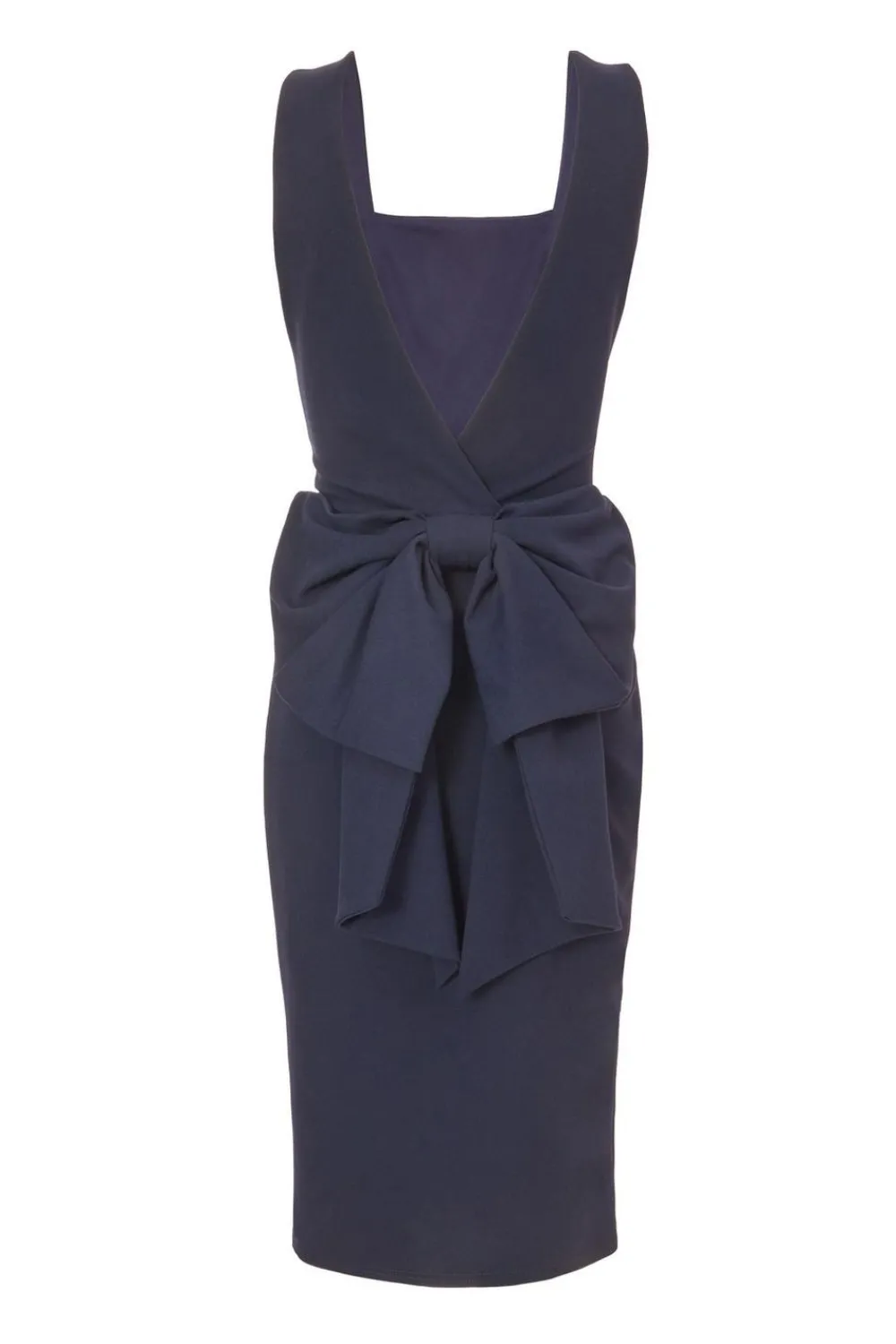 Quiz Day At The Races|Christening Guest>Petite Navy Bow Back Midi Dress