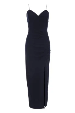 Quiz Prom Dresses|Evening Dresses>Petite Navy Diamante Ruched Maxi Dress