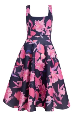 Quiz Day At The Races|Christening Guest>Petite Navy Floral Midaxi Dress