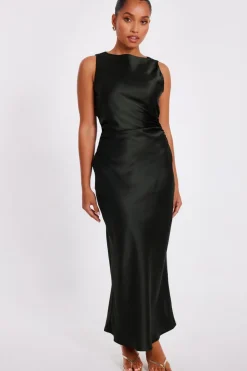 Quiz Evening Dresses|Day At The Races>Petite Satin Ruched Midaxi Dress