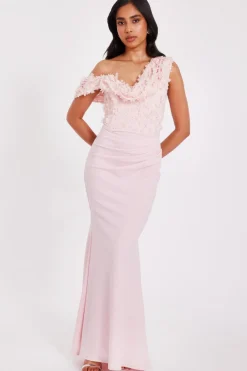 Quiz Prom Dresses|Prom & Ball>Petite Pink Floral Drop Sleeve Maxi Dress