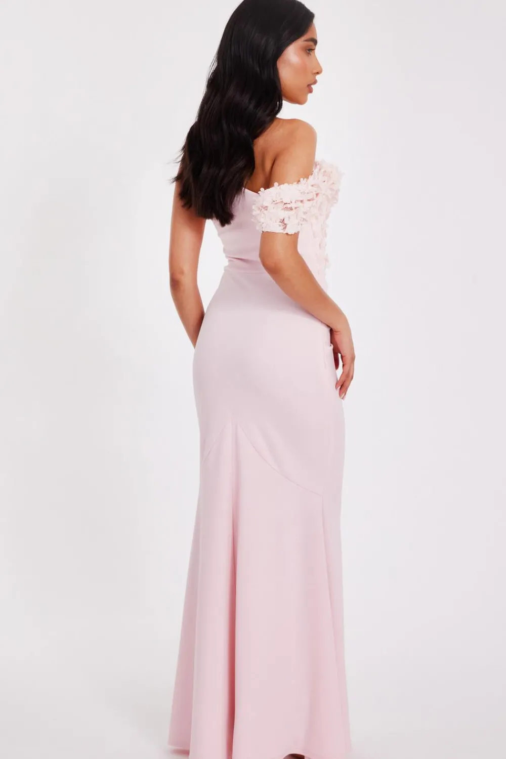 Quiz Prom Dresses|Prom & Ball>Petite Pink Floral Drop Sleeve Maxi Dress