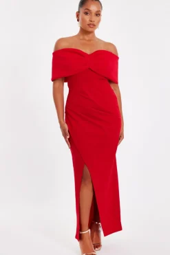 Quiz Prom Dresses|Prom & Ball>Petite Red Bardot Maxi Dress