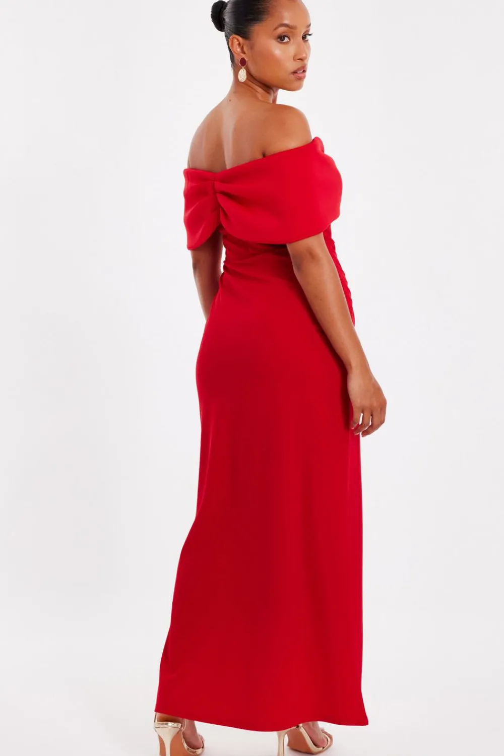 Quiz Prom Dresses|Prom & Ball>Petite Red Bardot Maxi Dress