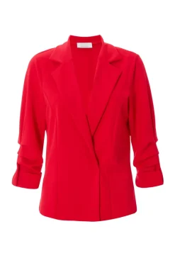 Quiz Workwear|Summer Clothes>Petite Ruched Sleeve Blazer