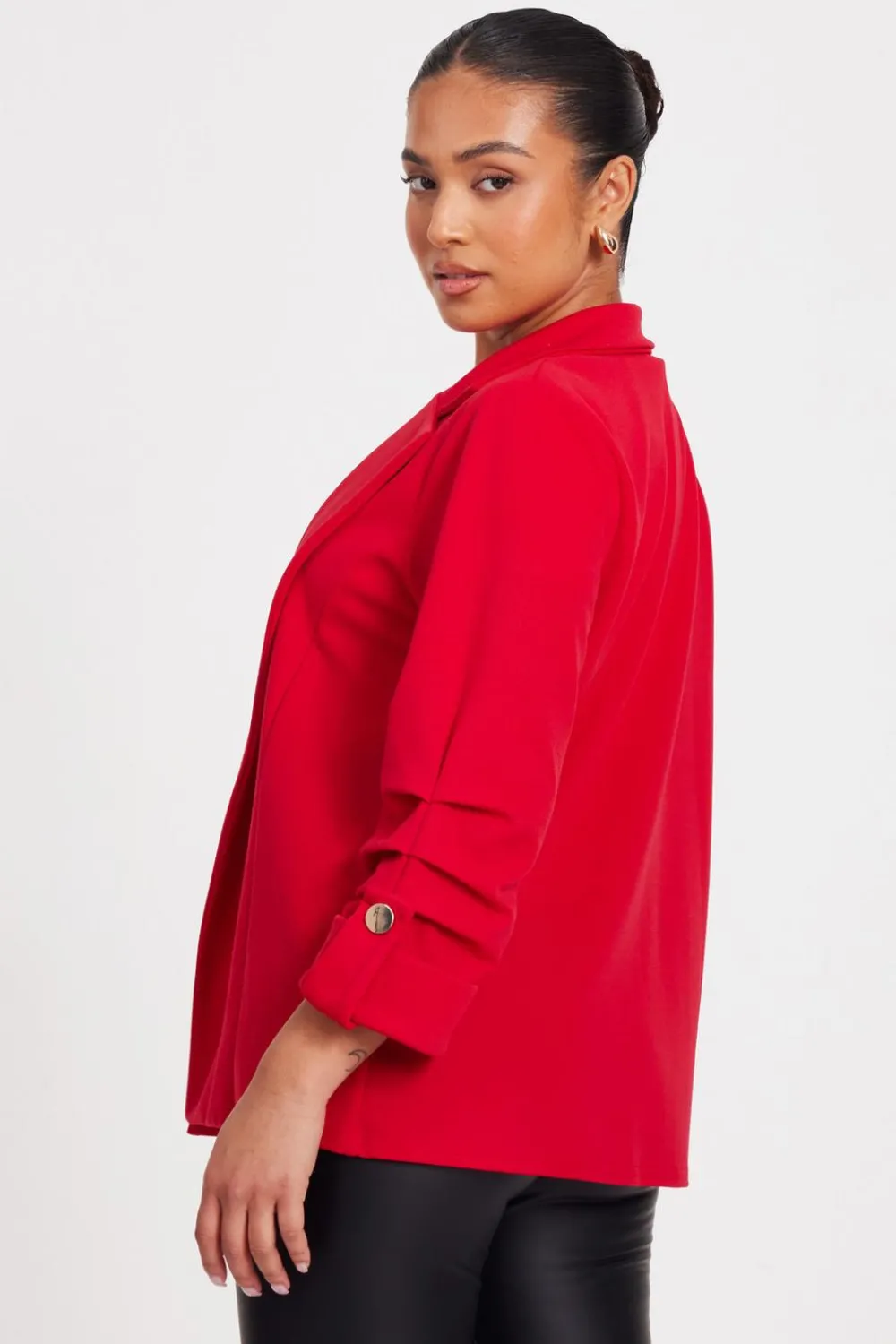 Quiz Workwear|Summer Clothes>Petite Ruched Sleeve Blazer