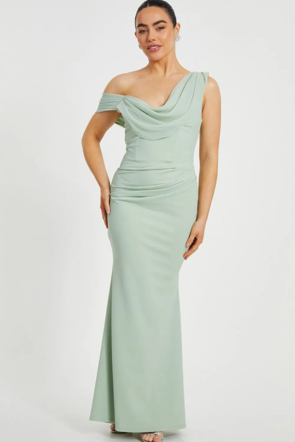 Quiz Prom Dresses|Prom & Ball>Petite Sage Drop Sleeve Maxi Dress