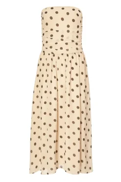 Quiz Day At The Races|Christening Guest>Petite Stone Chiffon Polka Dot Midi Dress