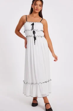 Quiz Summer Clothes|Holiday>Petite White Chiffon Strappy Midaxi Dress