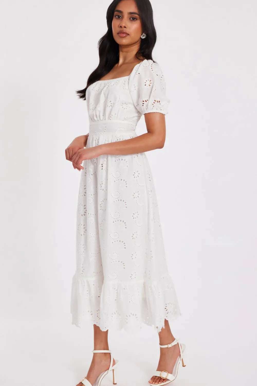 Quiz Holiday|Dresses>Petite White Embroidered Dress