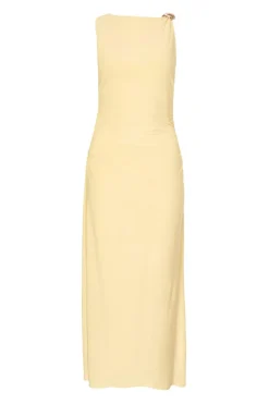 Quiz Day At The Races|Christening Guest>Petite Yellow Gold Buckle Midaxi Dress