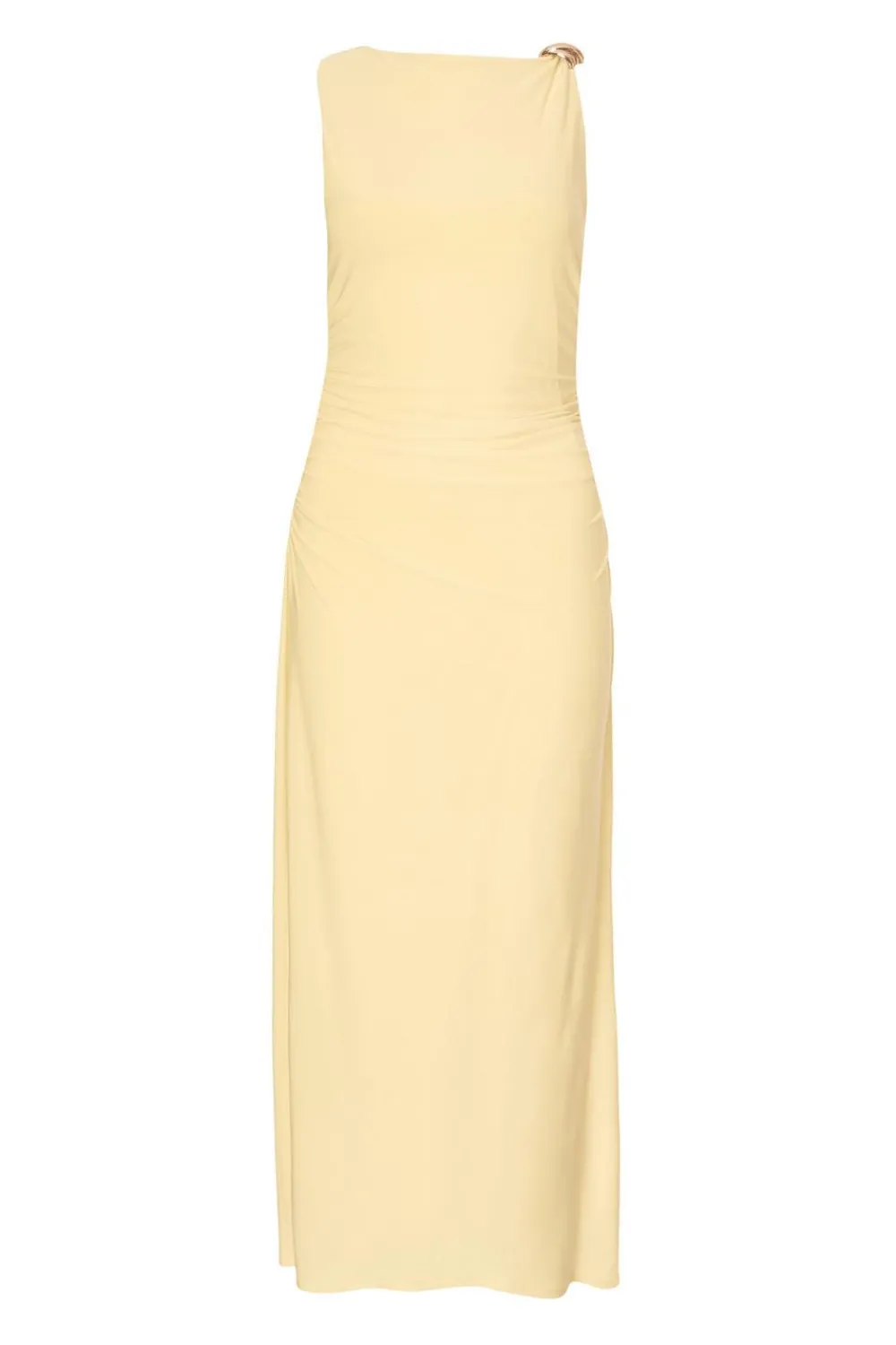 Quiz Day At The Races|Christening Guest>Petite Yellow Gold Buckle Midaxi Dress
