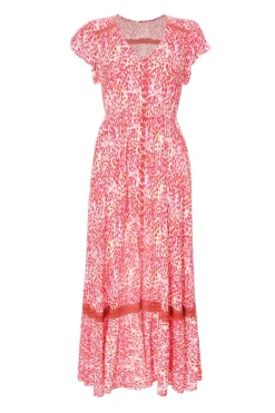 Quiz Summer Clothes|Holiday>Pink Animal Print Midaxi Dress