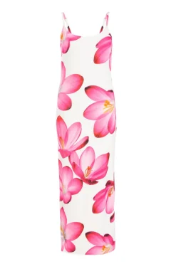 Quiz Summer Clothes|Wedding Guest Dresses>Pink Bold Floral Print Bodycon Maxi Dress