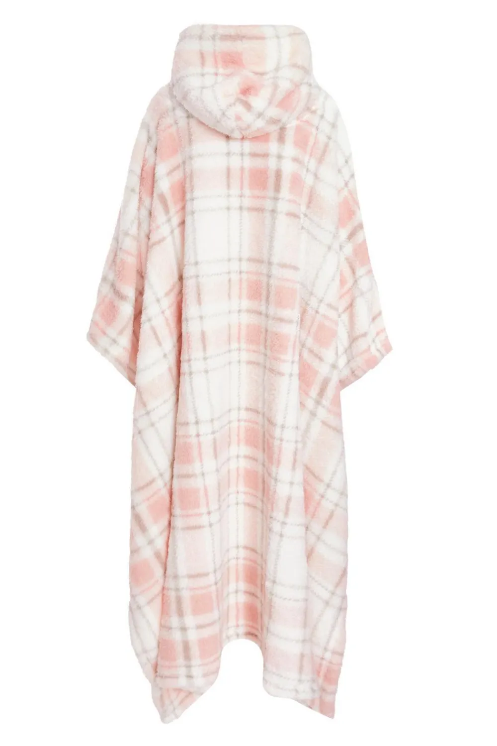 Quiz Nightwear>Pink Check Fleece Blanket Hoodie