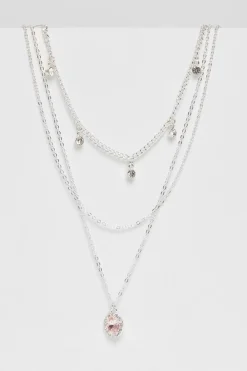Quiz Wedding Accessories|Jewellery>Diamante Jewel Layered Necklace